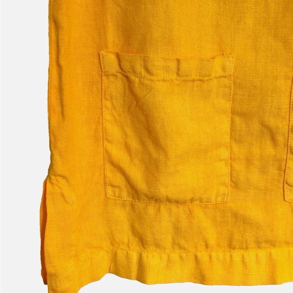 Vilebrequin Girls Linen Dress Size 4 Yellow Pockets Luxury Resort